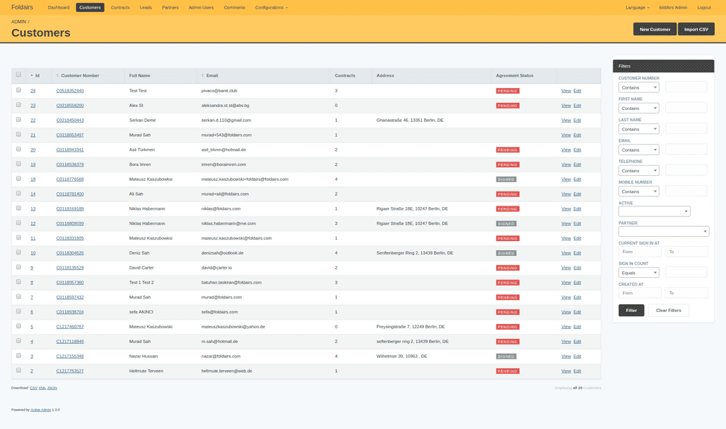 Foldaris Dashboard